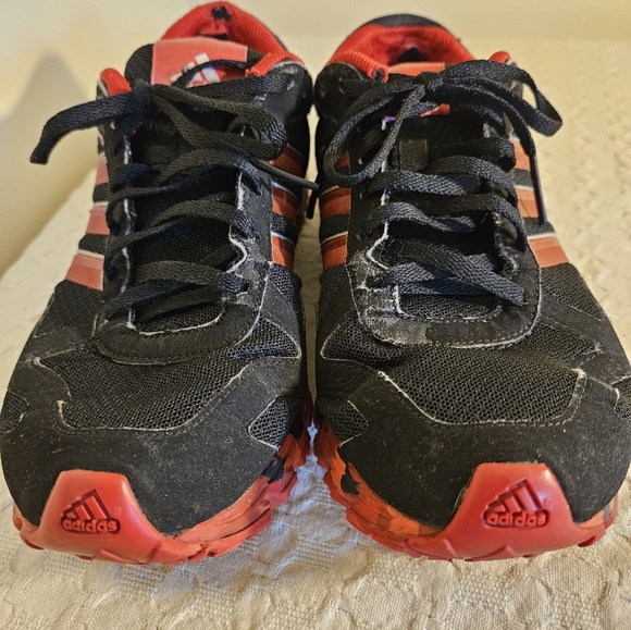 Adidas Red, Black Canvas Sneakers, Red Camo Soles, Men's 8, GUC - Picture 3 of 12